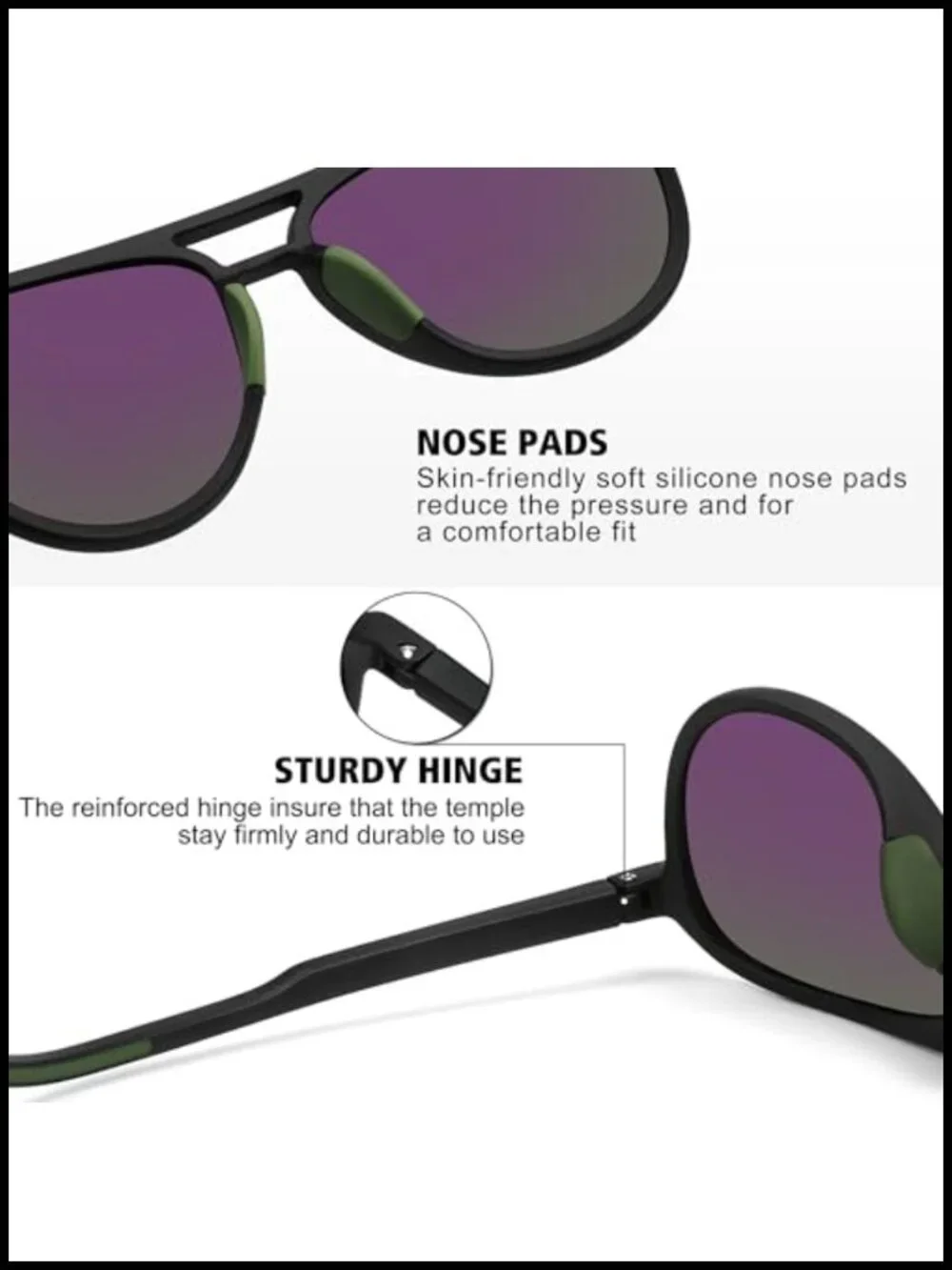 Polarized UV400 Aviator Sunglasses for Men Women Retro Sports Driving Running